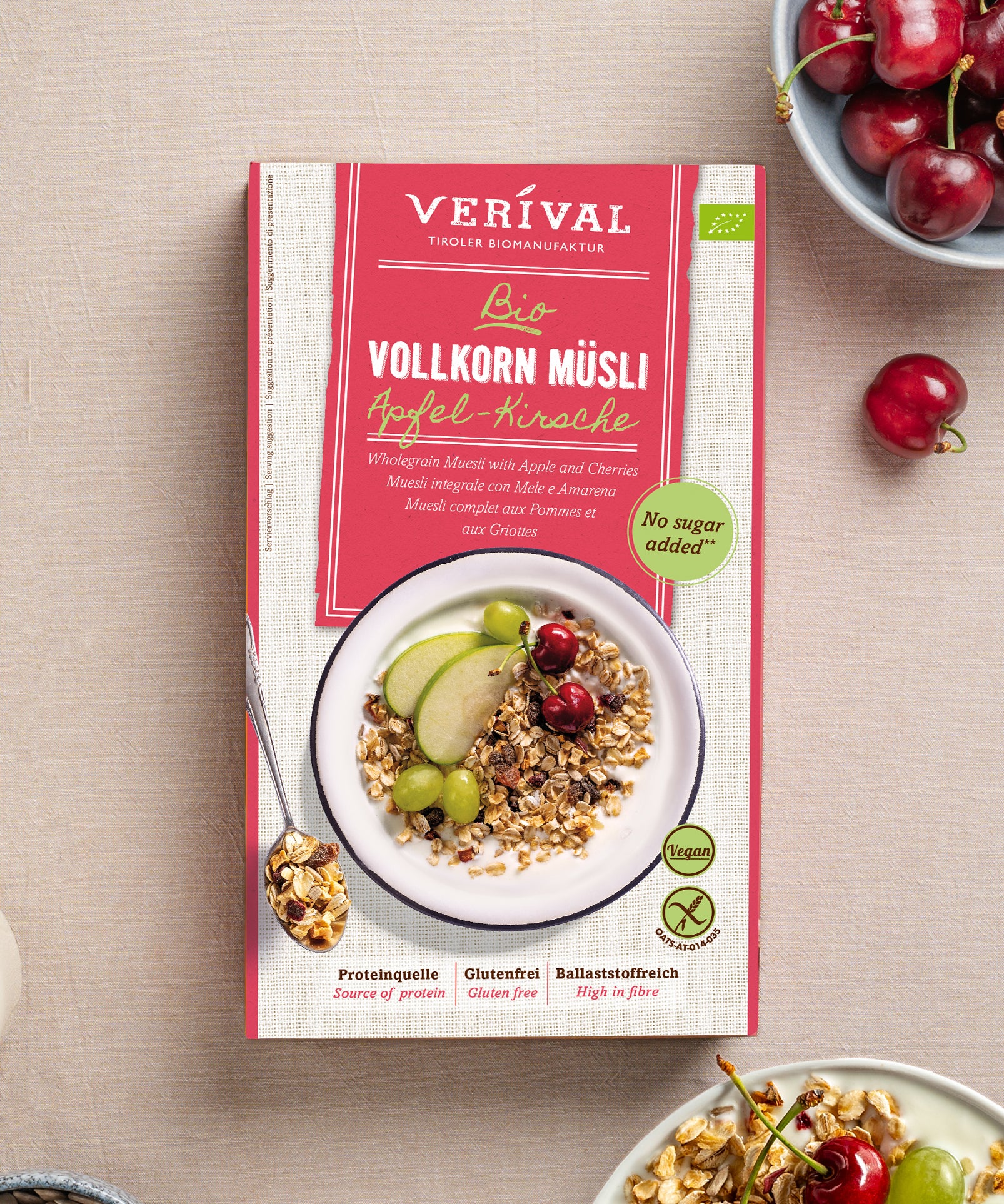 Bio Muesli complet aux pommes et aux griottes – Verival Bio Muesli complet aux pommes et aux griottes – Verival