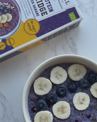 High Protein Porridge aux myrtilles et à la banane