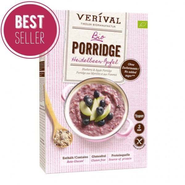 Porridge aux myrtilles et pommes